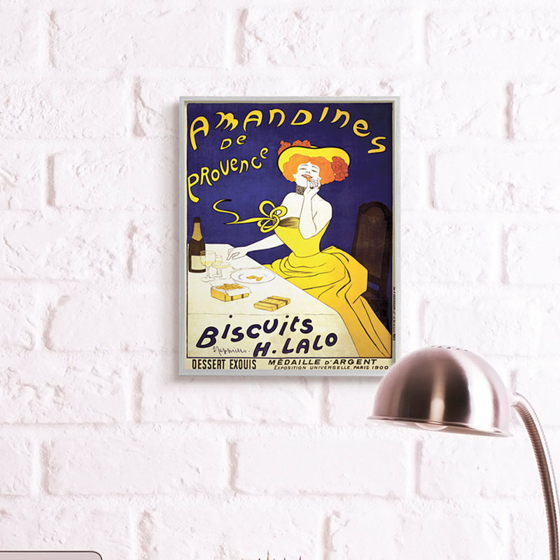 Publicité européenne rétro sur les biscuits parisiens d'Amandine, H 14 po x l 11 po, Estampe numérique Farmhouse