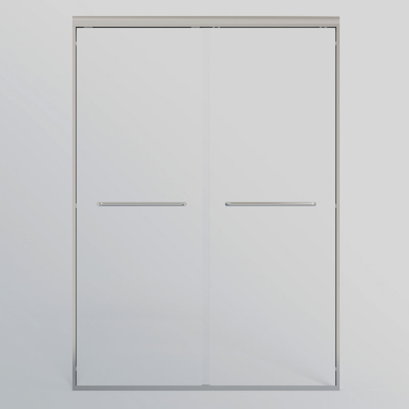 44-48 In. W X 72 In. H Double Sliding Shower Door, Semi-Frameless Bypass Bathroom Sliding Door With 1/4" (6Mm) Tempered Glass For Walk-In Shower, Chrome 24D03-48CX
