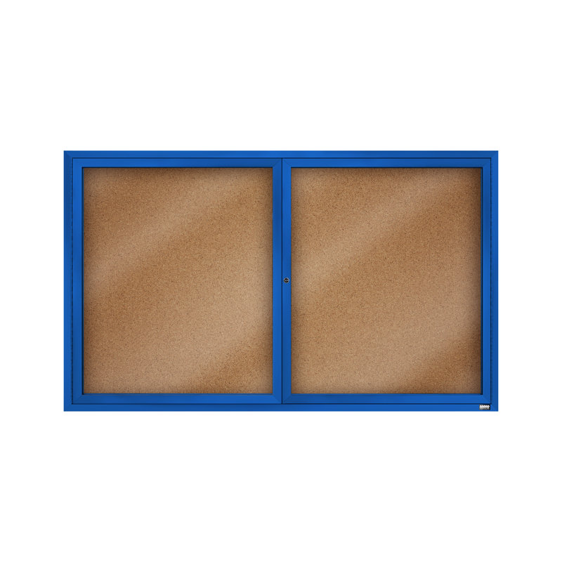 Tableau d'affichage mural fermé, 36 po x 60 po (inclut 2 portes), Bleu royal