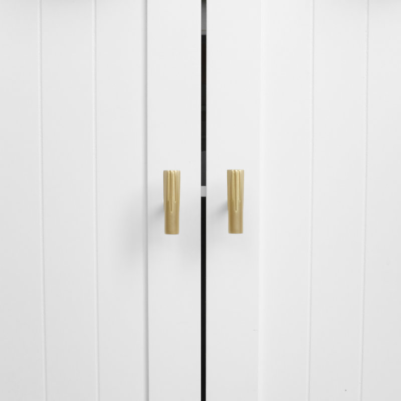 Sunburst Bar Knob, Satin Brass