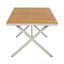 Ensemble repas d'extérieur 7 pièces - Table rectangulaire en bois de teck + 6 chaises en osier avec coussins