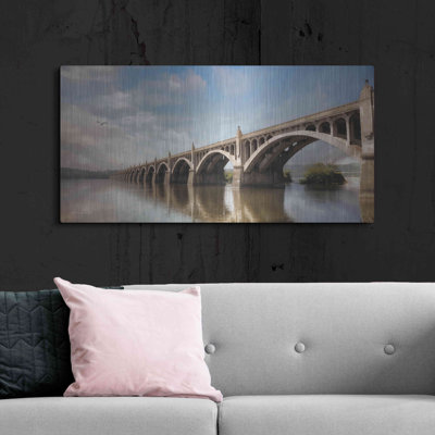 «Columbia Wrightsville Bridge» par Lori Deiter, art mural en métal, 48 po x 24 po