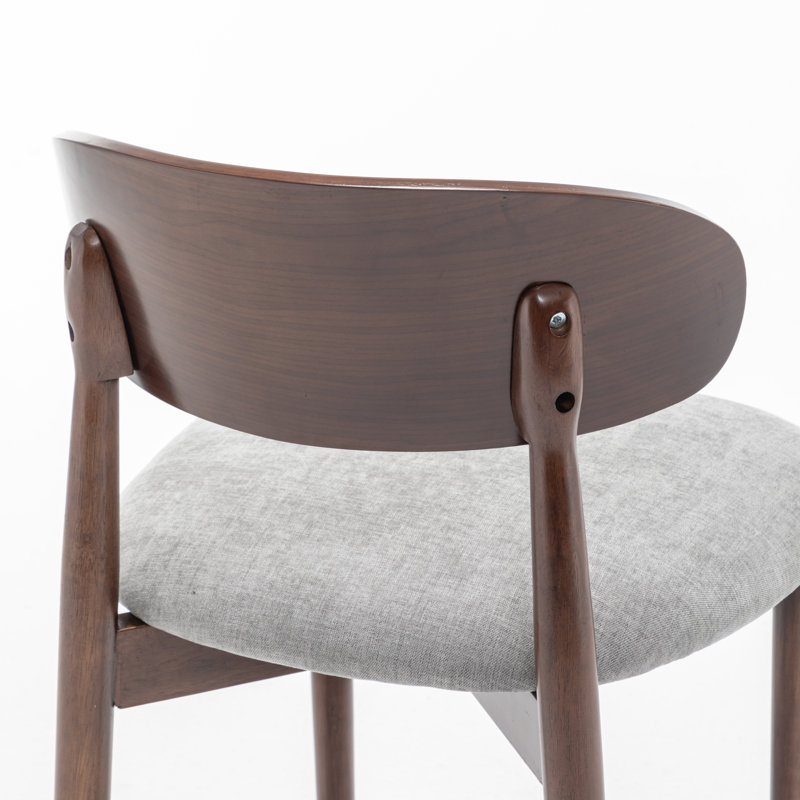 Chaise d'appoint rembourrée en bois massif, Gris