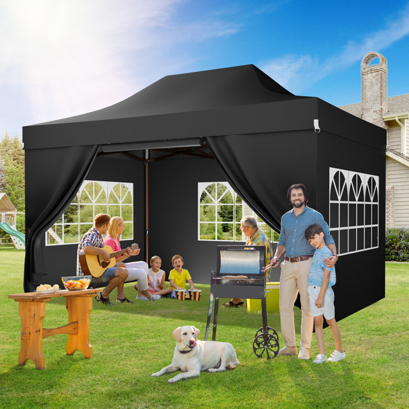 10x10 Center Top Folding tent, Black 1