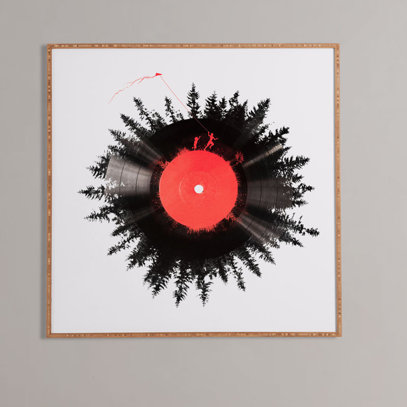 Le vinyle de ma vie - Reproduction d'art graphique sur bois encadrée, H 12 po x l 12 po x P 1 po