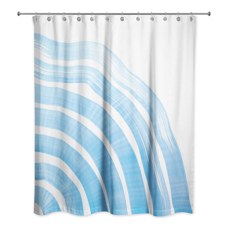  Rideau de douche simple abstrait, Bleu