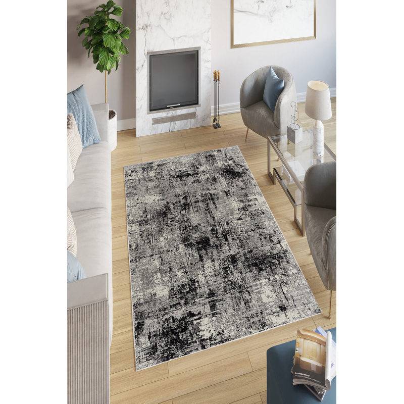 Eco-Friendly Non-Slip Area Rug, 4.6 x 7.2 Feet | 100% Polyester, Antibacterial, Machine Washable | 650 g/m², 0.16 in Pile Height, Digital Print | Perfect for Living Room, Bedroom, and High-Traffic Areas