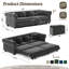 Canapé Chesterfield, canapé-lit gigogne 3 en 1 de 89 po, canapé-lit convertible, canapé-lit très grand, méridienne, canapé en velours 3 places avec repose-pieds mobile, conception capitonnée, gris (ancien numéro de modèle: W1885S00173)-322192256