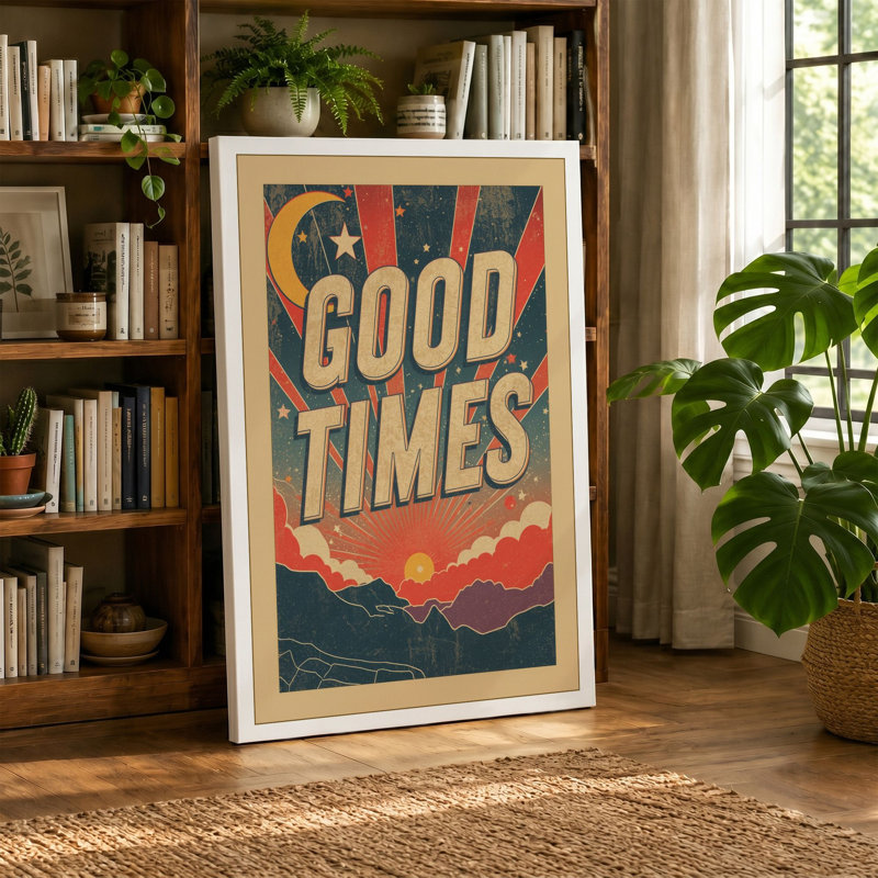 Good Times Retro - Wrapped Canvas, 24x16 - 61.0 x 40.6 cm, Black Border