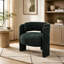Fauteuil d'appoint sculptural moderne avec dossier arrondi et pieds massifs