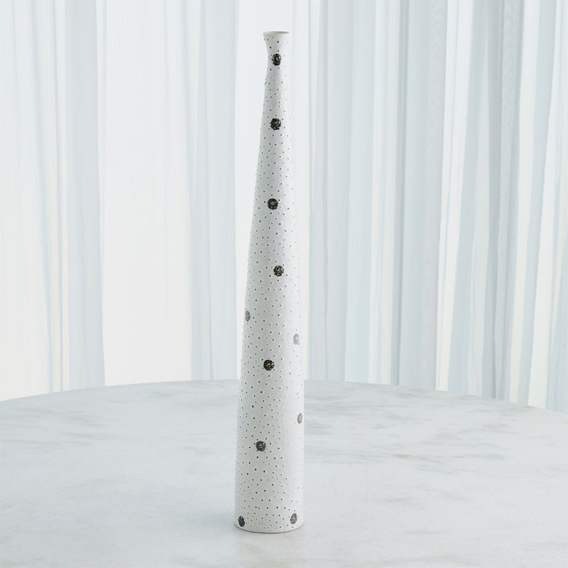 Spotted Handmade Porcelain Table Vase, 27.5" H x 4" W x 4" D