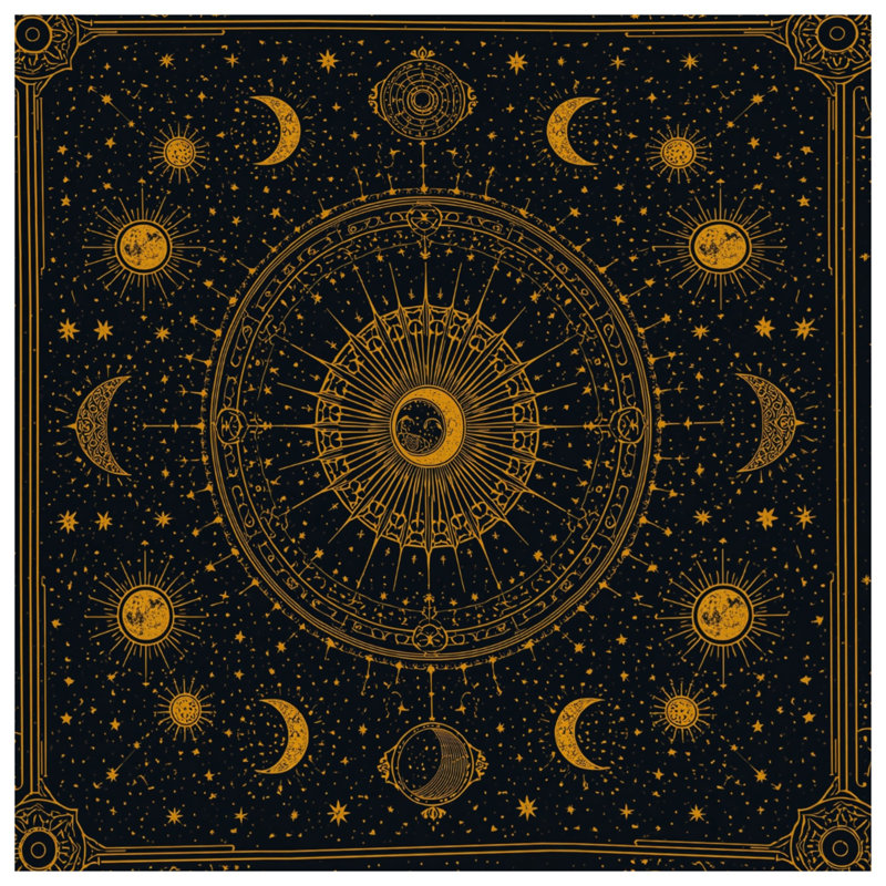 Celestial Sun Moon Illustration Comforter, Twin