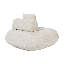 Fauteuil rond sans accoudoirs vanille Dannita