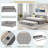 Upholstered L-shaped Daybed With Pop Up Trundle, Usb Ports And Square-block Pattern-131274559