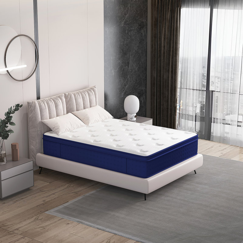 Modern Mattress With Gel Memory Foam Euro Top Cool Hybrid Individual Pocket Spring With Edge Support, Full / Double