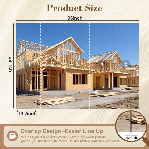 Red Barrel Studio 3D Wallpaper New Homes Site Houses Lumber Building ...