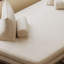 Canapé-lit standard beige et brun en coton et lin et bois massif-904987885
