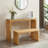 Dining Bench And Table, Pine Indoor Wood Bench For Entryway,Living Room,Kitchen And Bedroom Table And Bench Set (Nature, Long Bench & Table)Tempered Glass Included