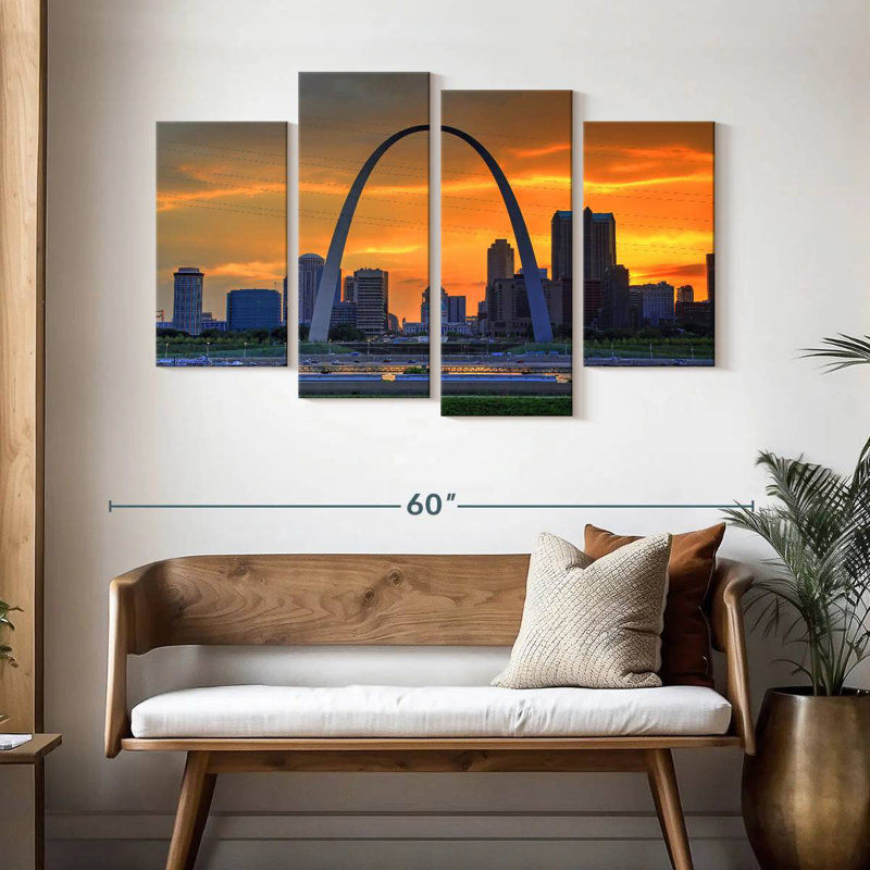 Nicci Gateway Arch Sunset Scene, 32"H x 52"W