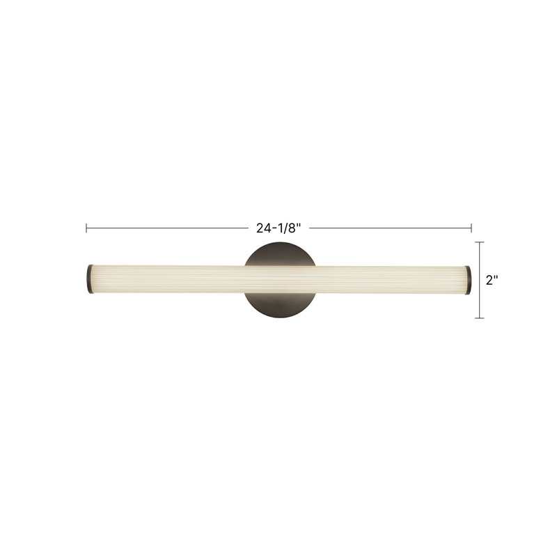 Vire 24-in Black dimmable LED Wall Sconce, Nickel