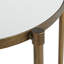 Table d'appoint ovale avec plateau en verre trempé et base en métal bronze antique
