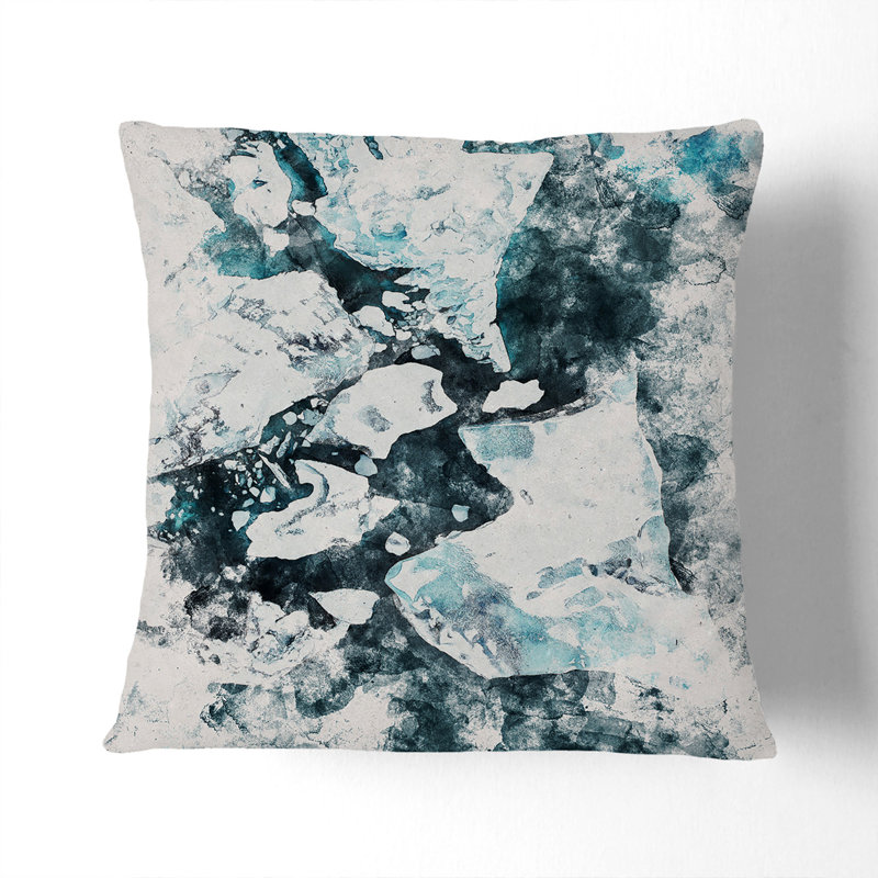 Broken Glacier In Iceland Square Throw Cushion, White, 55cm H x 55cm W x 20cm D