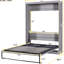 Lit-armoire pleine grandeur, structure robuste et grise compatible avec lit pliant gris