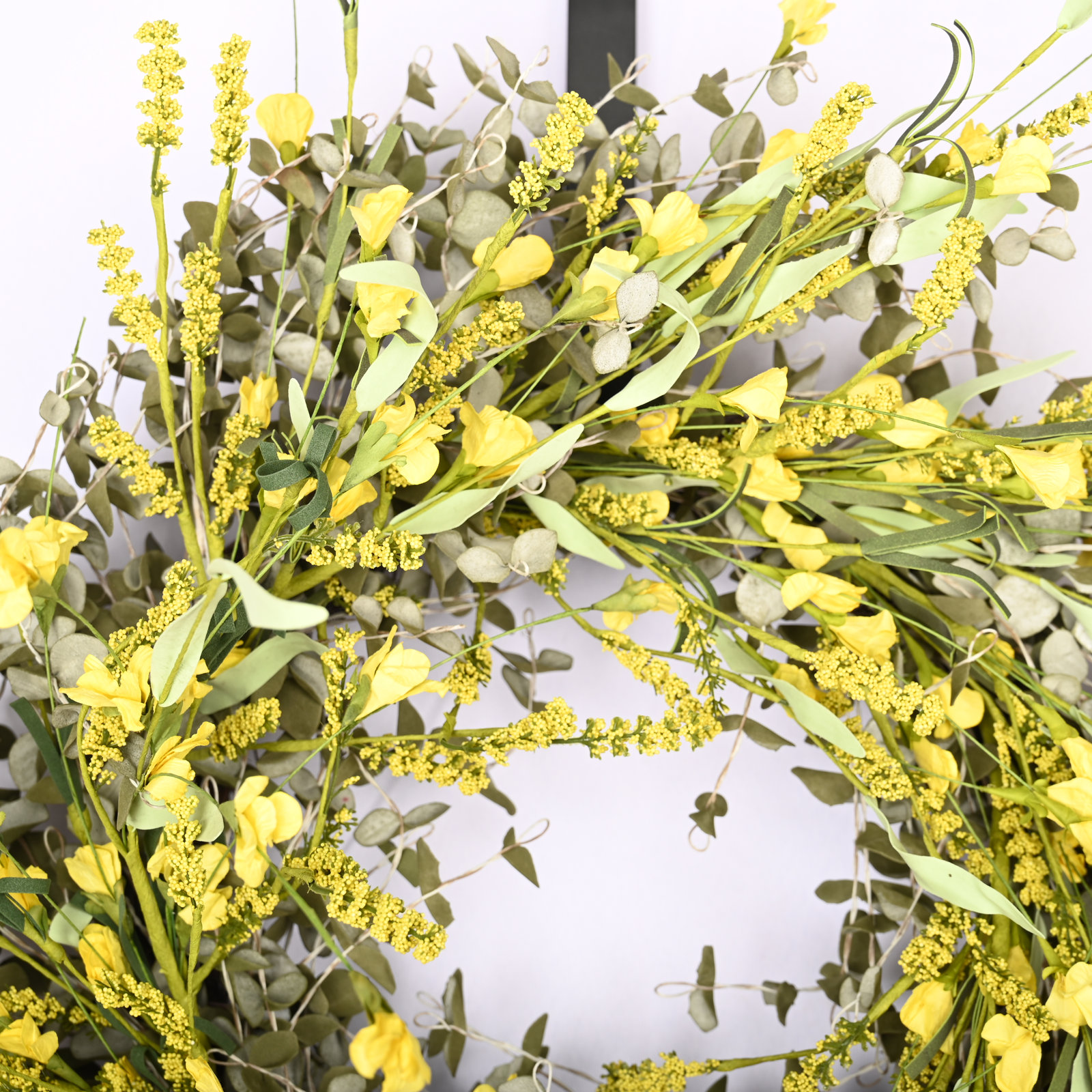 26" Handcrafted Mini Eucalyptus Wreath, Green/Yellow