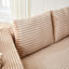 Velours côtelé en forme de L Boneless modulaire avec méridienne beige et confortable