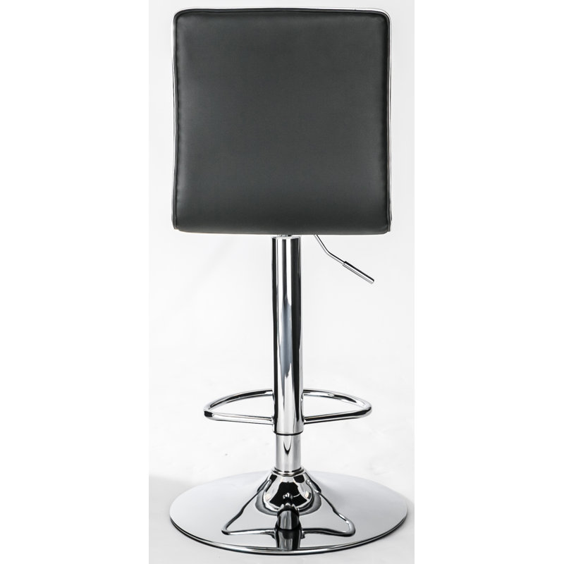 Ahlers Swivel Upholstered Adjustable Height Counter Stool with Metal Frame, Black
