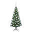 vidaXL Artificial Pre-lit Christmas Tree Green PVC and Metal-1782292264