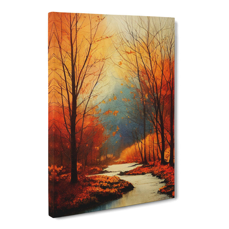 Watercolour Autumn Landscape Vol.2 - Wrapped Canvas, 60cm H x 40cm W x 3cm D