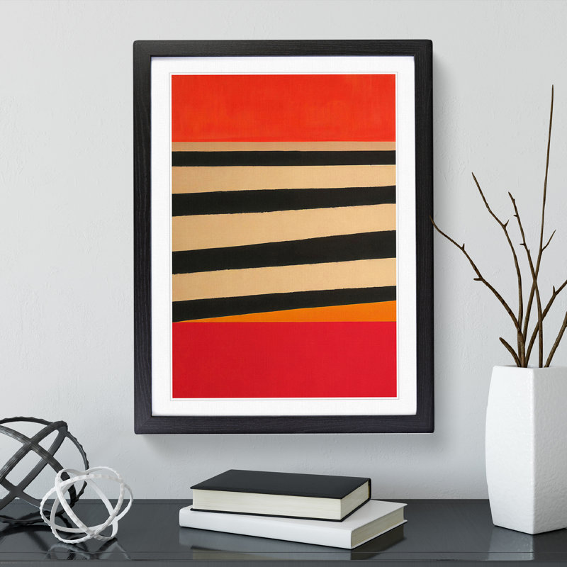 XV1022-3766X Retro Abstract Art No.2 - Print, 66cm H x 48cm W, Black Framed, White