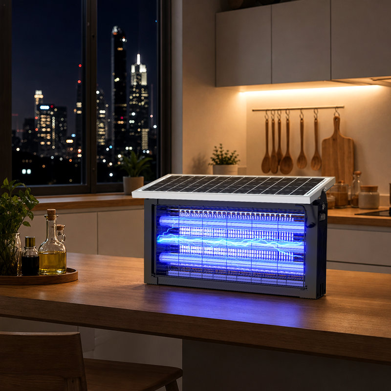 Zapper électrique à énergie solaire, couvre-insectes intérieur / extérieur 3 000 pieds carrés, idéal pour le patio et le jardin