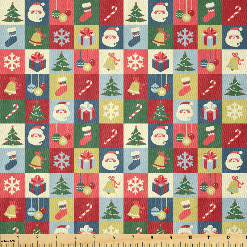 Fabric by the meter, Santa Surprise Boxes, multi -colored, 1 meter