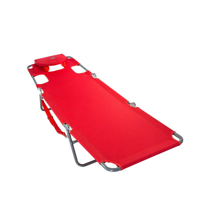 Chaise de plage inclinable Caudill, Rouge