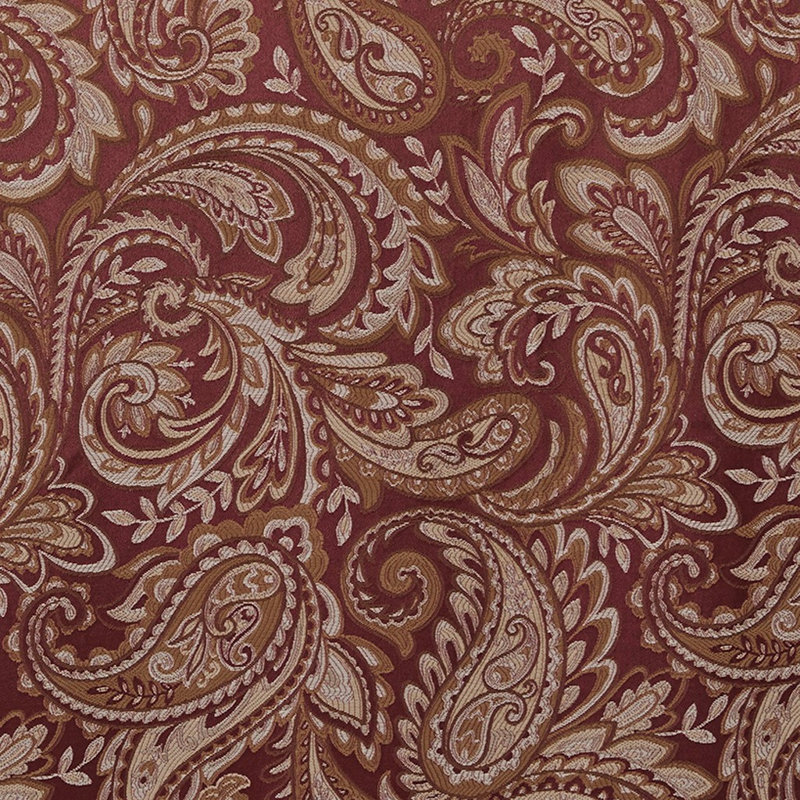 Paire de rideaux en jacquard Thornton, Rouge, L 10,24 po x H 10,24 po