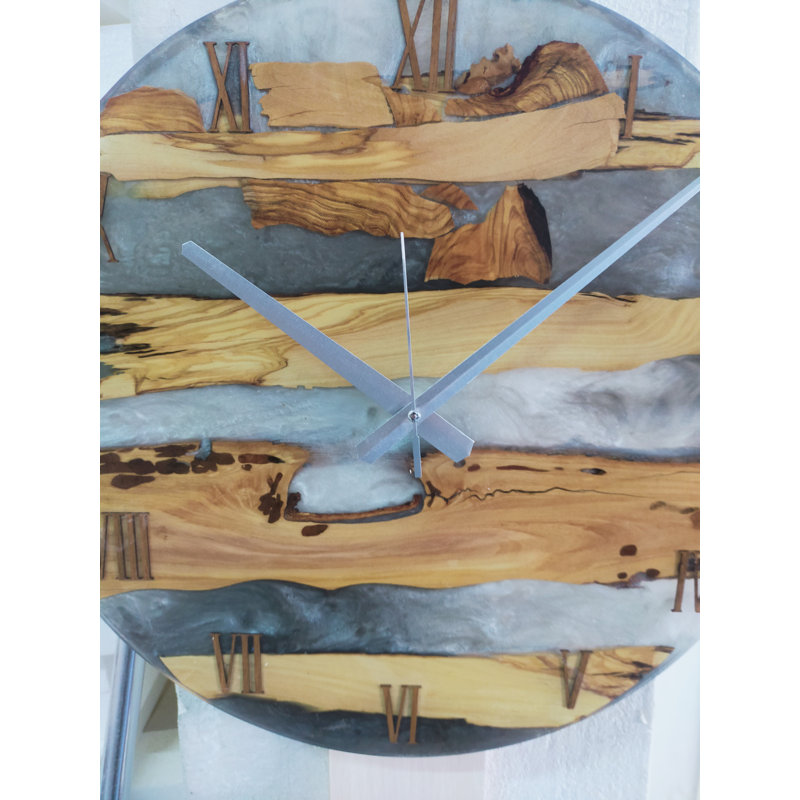 16 Inch Diameter, Resin Wall Clock, Wall Clock, Wood Clock, Wall Decor, Wooden Clock, Large Wall Clock, Large Wall Clock