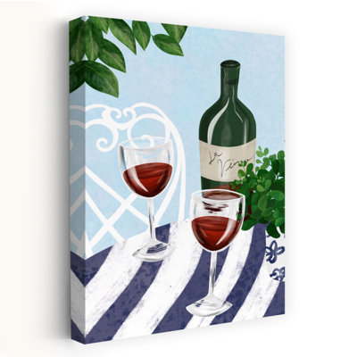 Al Fresco Wine Charm Elegant Romantic Abstract Plant Summer Wall Art
