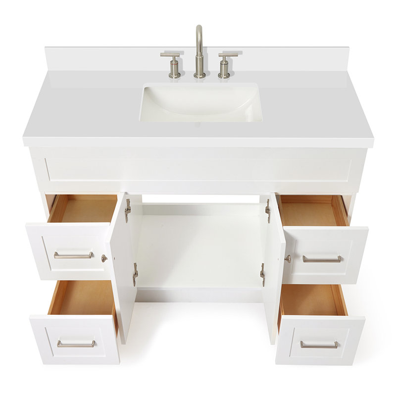 Ensemble de meuble-lavabo simple 49 po Hamlet, Blanc, Blanc