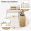 Bureau de coiffeuse à maquillage extensible 95,6 po avec miroir rabattable et tiroirs de rangement-1082748880