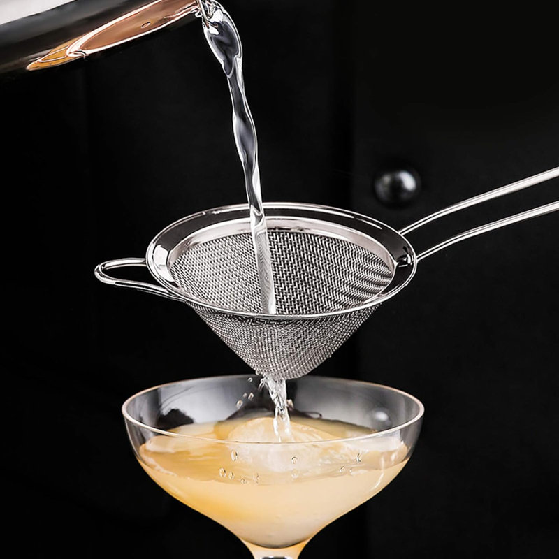Paquet de 2 crépines à mailles fines 30 - crépines à cocktail coniques en acier inoxydable 18/8