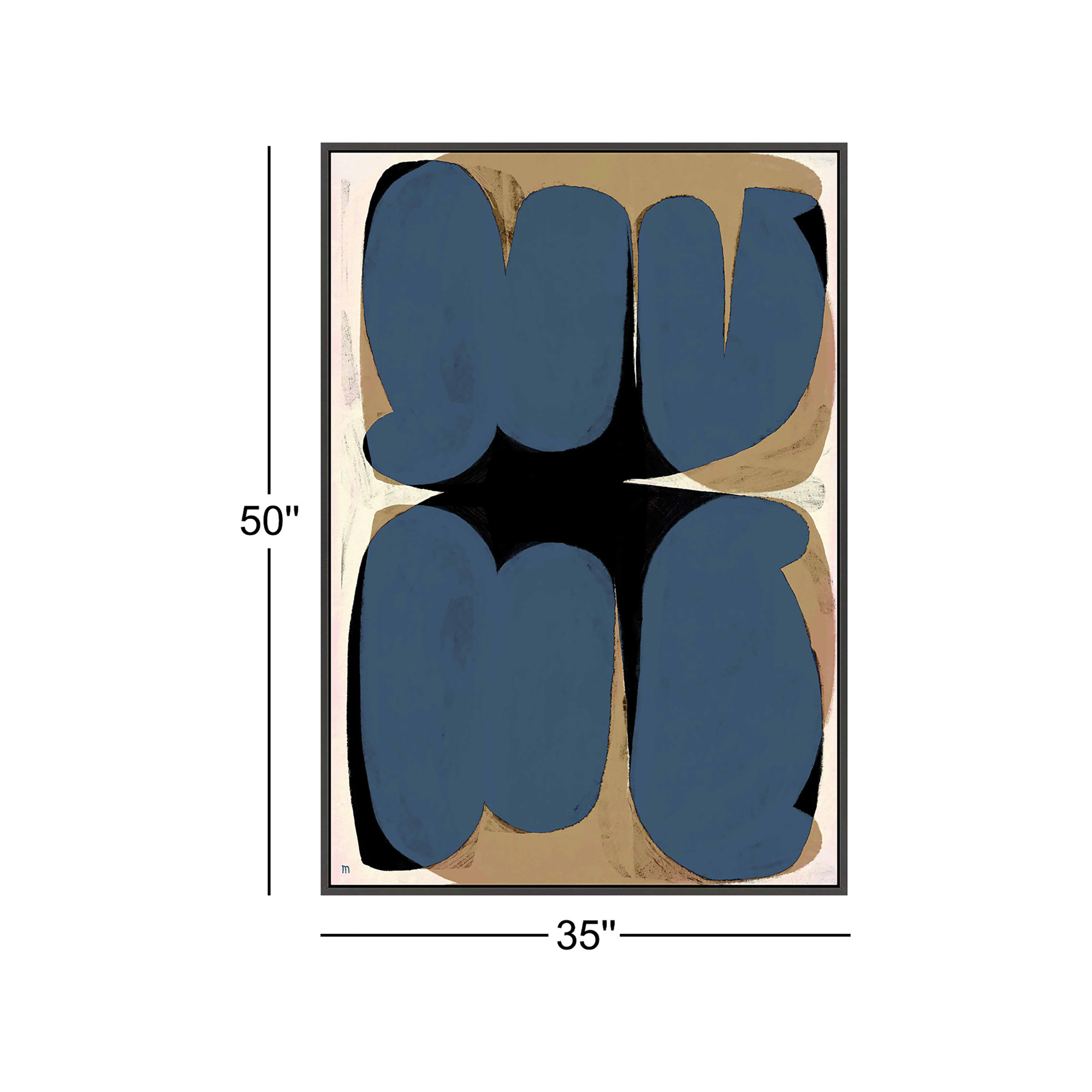 Forme Astratte by Marco Marella For Studio M, 50" H x 35" W x 1.25" D, Black Single Structure Framed Canvas