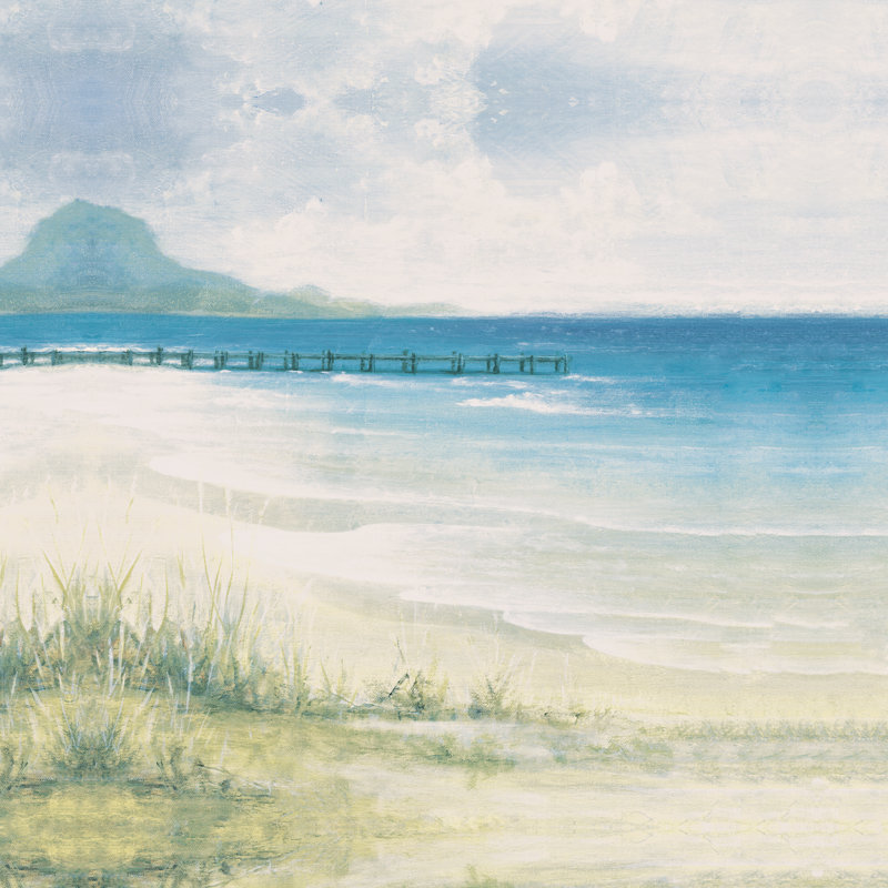 Beach Landscape - Wrapped Canvas Painting, 91cm H x 91cm W x 3.8cm D