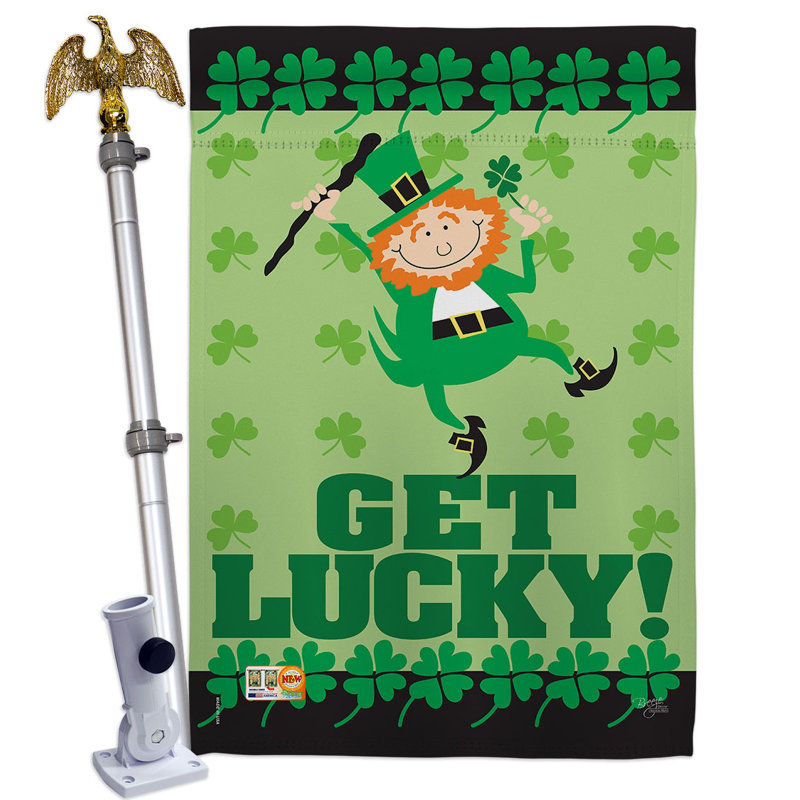 Double Sided 40'' H x 28'' W Polyester St. Patrick's Day Flag Set