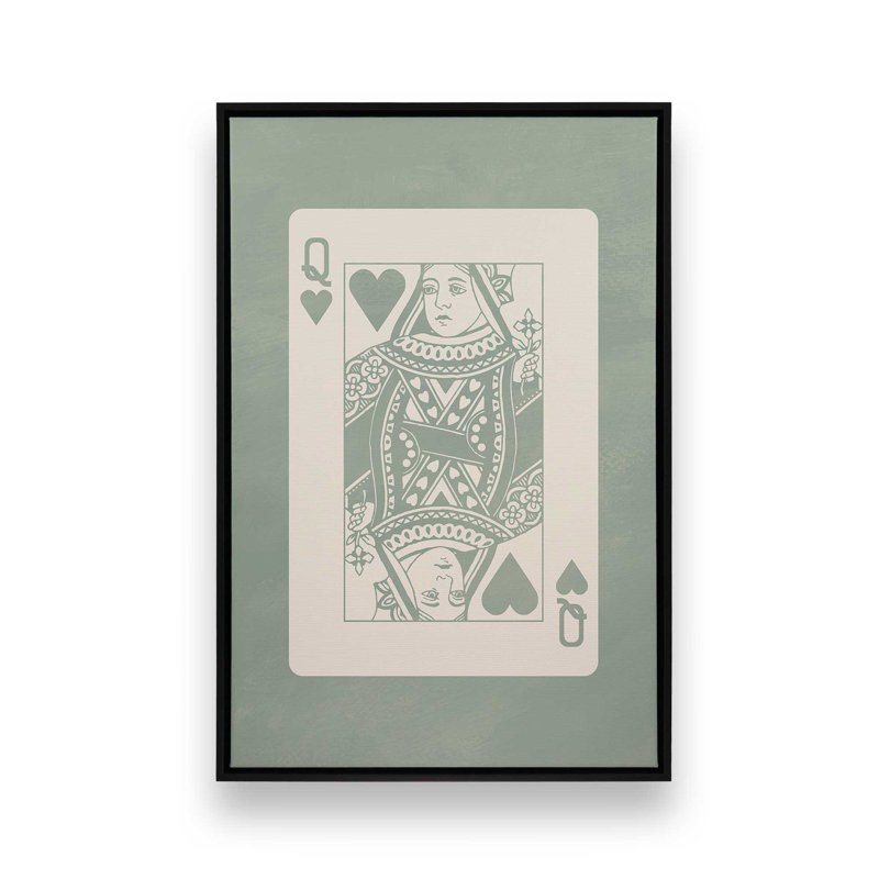 «Sage Queen Card», reproduction sur toile dans un cadre, H 18,75 po x l 12,75 po, Noir satiné