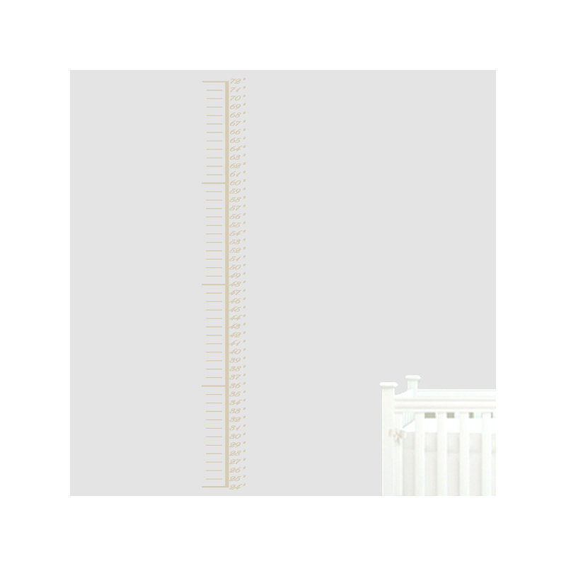 Abstract Non-Wall Damaging Growth Chart Decal, Beige