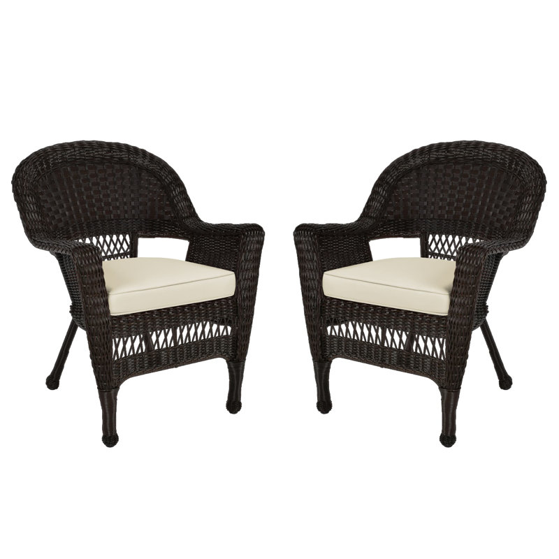 Burrowes Patio Chair with Cushions SET, Ivory