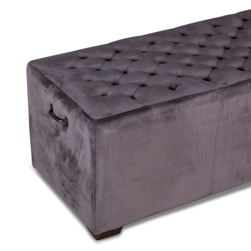 Banc rembourré Aportela, H 17 po x l 59,06 po x P 18 po, Gris asphalte