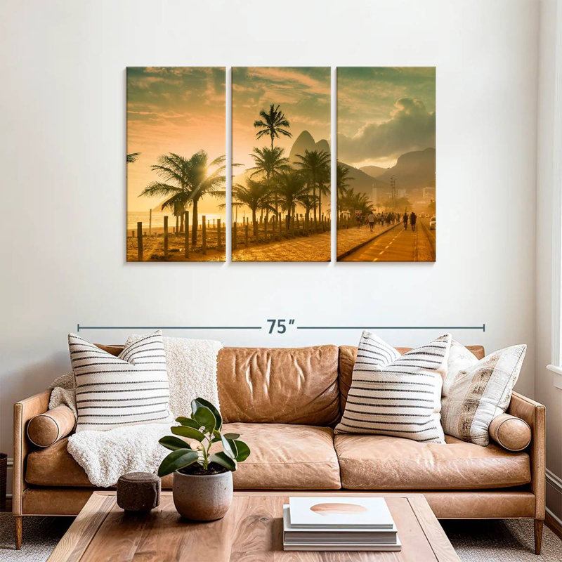 L'heure d'or de la plage Sebbie Ipanema, H 36 po x l 57 po